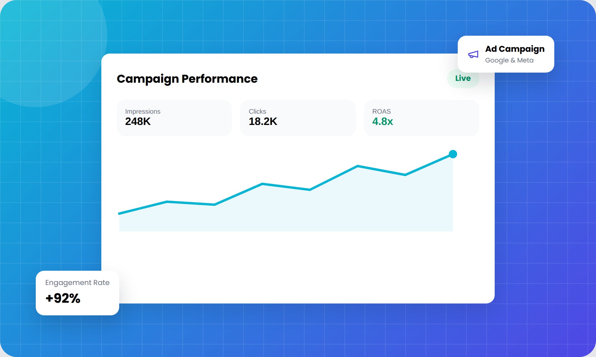 Digital marketing campaign performance dashboard